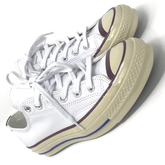 Converse Chuck 70 OX Leather White Dark Burgundy W - Picture 2 of 8